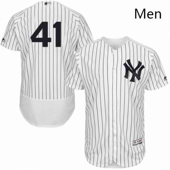 Mens Majestic New York Yankees 41 Miguel Andujar White Home Flex Base Authentic Collection MLB Jersey